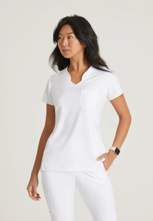 GREYS ANATOMY W1PKT BANDED V-NK TUCK-IN TOP