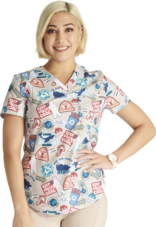 V-Neck Tuckable Print Top