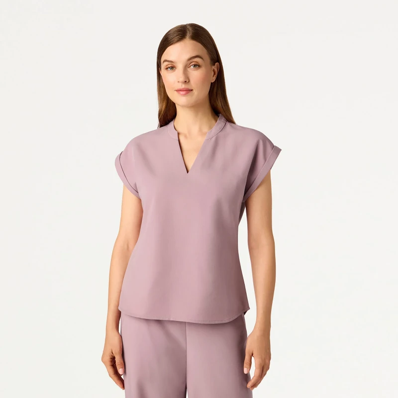 Jaanuu Shay Cap-Sleeve Scrub Top