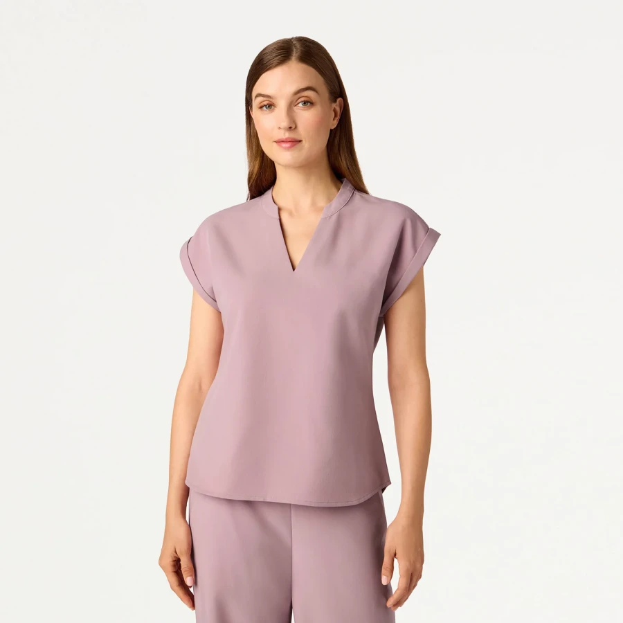 Jaanuu Shay Cap-Sleeve Scrub Top